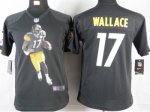 nike youth nfl pittsburgh steelers #17 wallace black jerseys [po