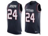 Men's Nike Houston Texans #24 Johnathan Joseph Navy Blue Team Color Stitched NFL Limited Tank Top Jersey
