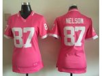 2015 women nike nfl green bay packers #87 nelson pink jerseys