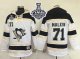 Men NHL Pittsburgh Penguins #71 Evgeni Malkin White Sawyer Hooded Sweatshirt 2017 Stanley Cup Final Patch Stitched NHL Jersey