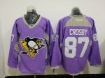Men Pittsburgh Penguins #87 Sidney Crosby Purple Stitched NHL Jersey