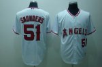 Baseball Jerseys los angeles angels #51 saunders white