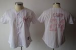 women Baseball Jerseys new york yankees #24 cano white[pink stri