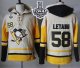 Men NHL Pittsburgh Penguins #58 Kris Letang Cream Gold Sawyer Hooded Sweatshirt 2017 Stanley Cup Final Patch Stitched NHL Jersey