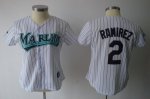 Baseball Jerseys Florida Marlins #2 ramirez white[black strip]