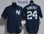 Youth MLB New York Yankees #24 Gary Sanchez Majestic Blue Cool Base Jerseys