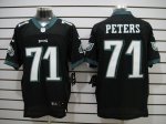 nike nfl philadelphia eagles #71 peters elite black jerseys