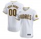 Custom San Diego Padres White Home Elite Patch Stitched Jersey