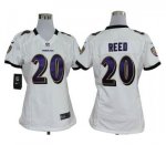 nike women nfl baltimore ravens #20 reed white jerseys