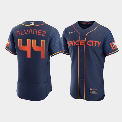 Men\'s Houston Astros #44 Yordan alvarez Navy Authentic 2022 City Connect Jersey