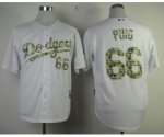 mlb los angeles dodgers #66 puig white [number camo]