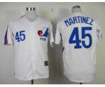 mlb montreal expos #45 martinez m&n white jerseys