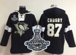 men nhl pittsburgh penguins #87 sidney crosby black 2017 stanley cup finals champions nhl pullover hoodie