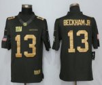 Men NFL New York Giants #13 Odell Beckham Jr Nike Gold Anthracite Salute To Service Limited Jerseys