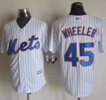 mlb jerseys new york mets #45 Zack Wheeler White(Blue Strip) New
