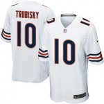 Youth NFL Chicago Bears #10 Mitchell Trubisky Nike White 2017 Draft Pick Game Jersey