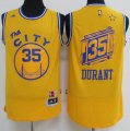 nba golden state warriors#35 kevin durant gold throwback stitched jerseys