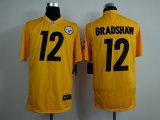 nike nfl pittsburgh steelers #12 bradshaw yellow jerseys [game]