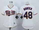 women mlb minnesota twins #48 torii hunter white majestic cool base jerseys