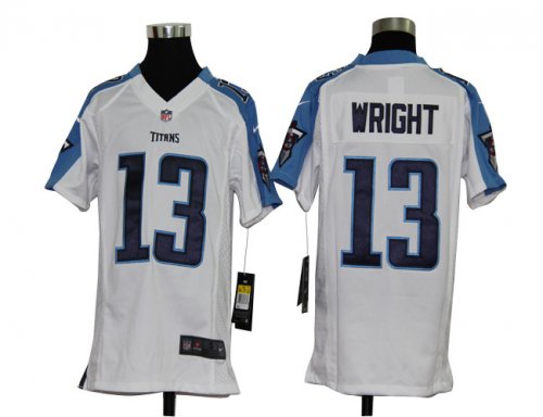 nike youth nfl tennessee titans #13 wright white cheap jerseys