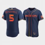 Men's Houston Astros #5 Jeff Bagwell Navy Authentic 2022 City Connect Jersey