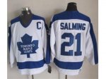 NHL Toronto Maple Leafs #21 Borje Salming White Blue CCM Throwba