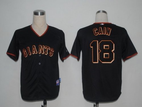 Baseball Jerseys san francisco giants #18 cain black(2011 cool b
