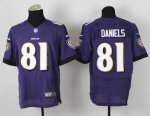 nike nfl baltimore ravens #81 daniels elite purple jerseys