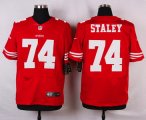 nike san francisco 49ers #74 staley red elite jerseys