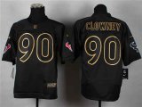 nike nfl houston texans #90 clowney black [Elite gold lettering