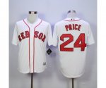 mlb boston red sox #24 price white jerseys