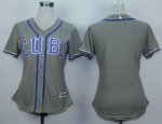 women mlb chicago cubs blank grey majestic cool base jerseys