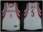 nba houston rockets #5 josh smith white hot pressing jerseys