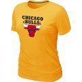 women nba chicago bulls big & tall primary logo Yellow T-shirt