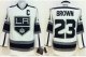 youth nhl los angeles kings #23 brown white [patch C]