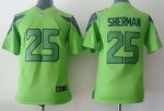 nike youth nfl seattle seahawks #25 sherman green jerseys