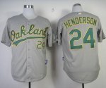 Athletics #24 Rickey Henderson Grey Cool Base Stitched MLB Jerse
