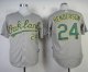Athletics #24 Rickey Henderson Grey Cool Base Stitched MLB Jerse