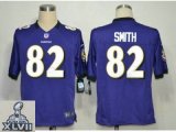 2013 super bowl xlvii nike baltimore ravens #82 smith purple [ga