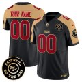 Custom Football San Francisco 49ers Gold Black Red Number With SF Logo Jersey
