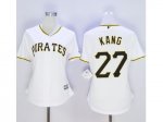 women mlb pittsburgh pirates #27 jung-ho kang white majestic home jerseys