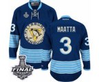 Men's Reebok Pittsburgh Penguins #3 Olli Maatta Authentic Navy Blue Third Vintage 2017 Stanley Cup Final NHL Jersey
