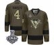 Men's Reebok Pittsburgh Penguins #4 Justin Schultz Authentic Green Salute to Service 2017 Stanley Cup Final NHL Jersey