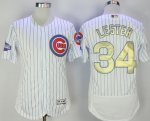 men mlb chicago cubs #34 jon lester white 2017 gold program flex base champion stitched baseball jerseys