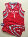 men nba houston rockets #1 Tracy McGrady red road jersey suit