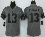 Women NFL New York Giants #13 Odell Beckham Jr Nike Gray Gridiron Gray Limited Jerseys