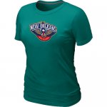 women nba new orleans pelicans logo green T-shirt