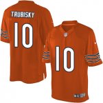 Men NFL Chicago Bears #10 Mitchell Trubisky Nike Orange 2017 Draft Pick Game Jersey