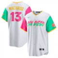 San Diego Padres #13 Manny Machado White City Connect Stitched Baseball Jersey