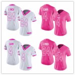Women's Football Oakland Raiders Pink -White Rush Fashion Stitched Limited Jersey